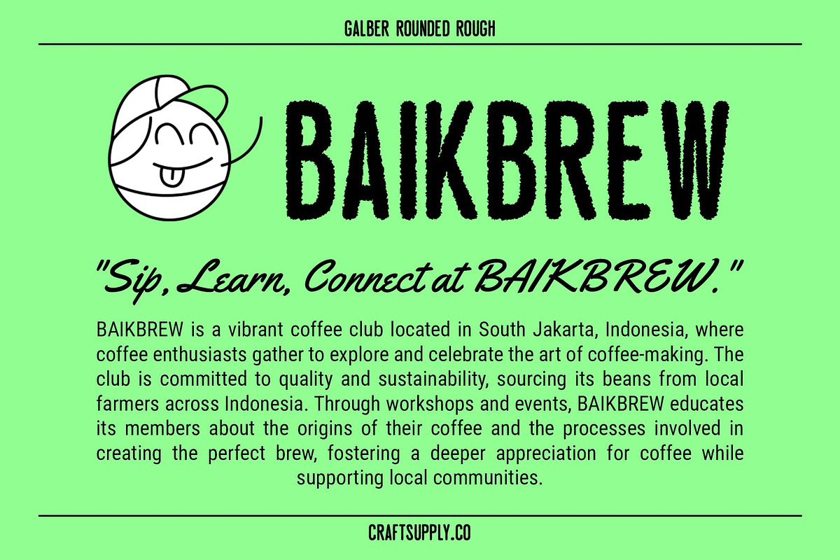 Galber Rounded Rough, a Sans Serif Font by Craft Supply Co. (Photo 3 of 8)