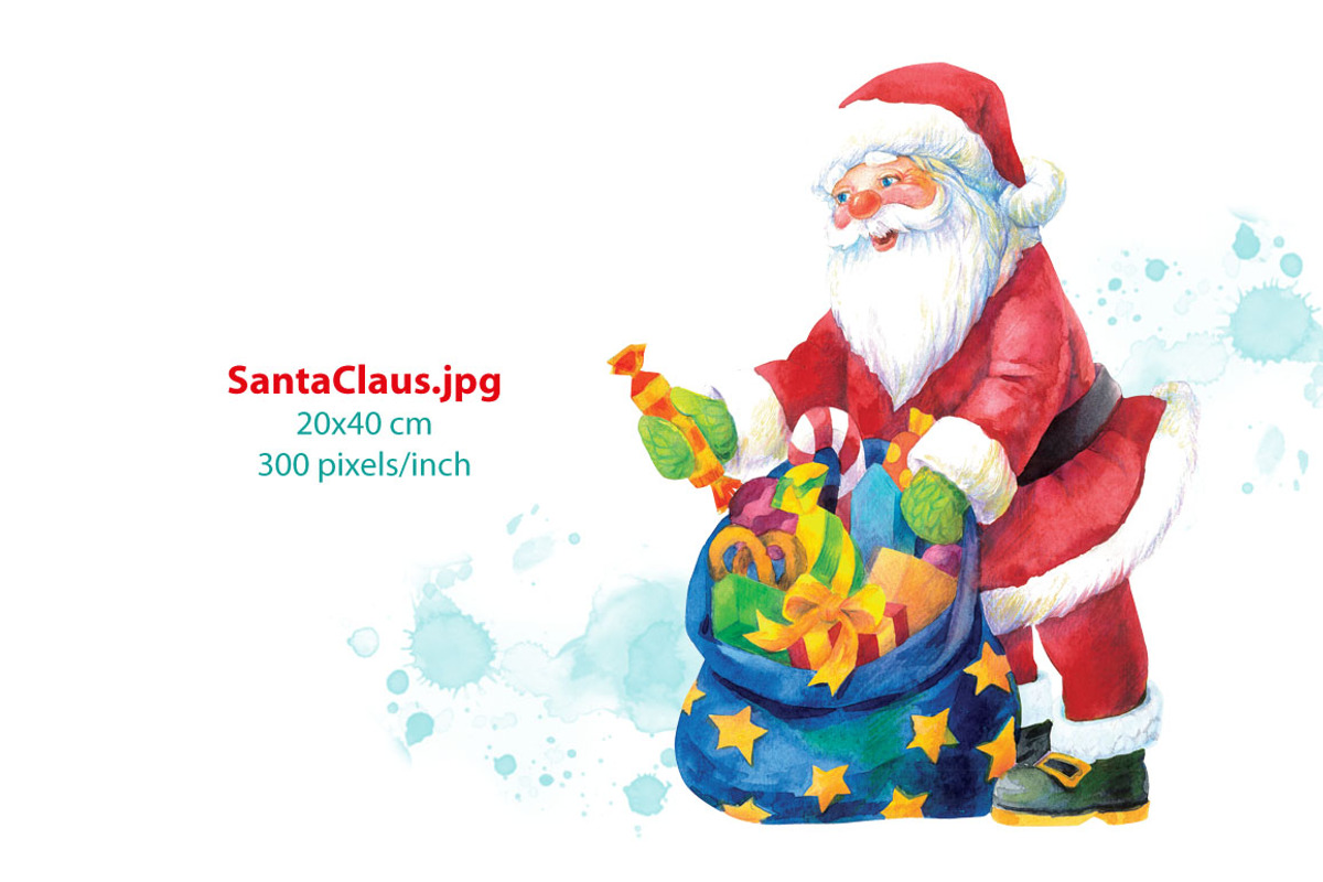 Watercolor Christmas Characters, a Person Illustration by Marina.Markizova (Photo 4 of 5)