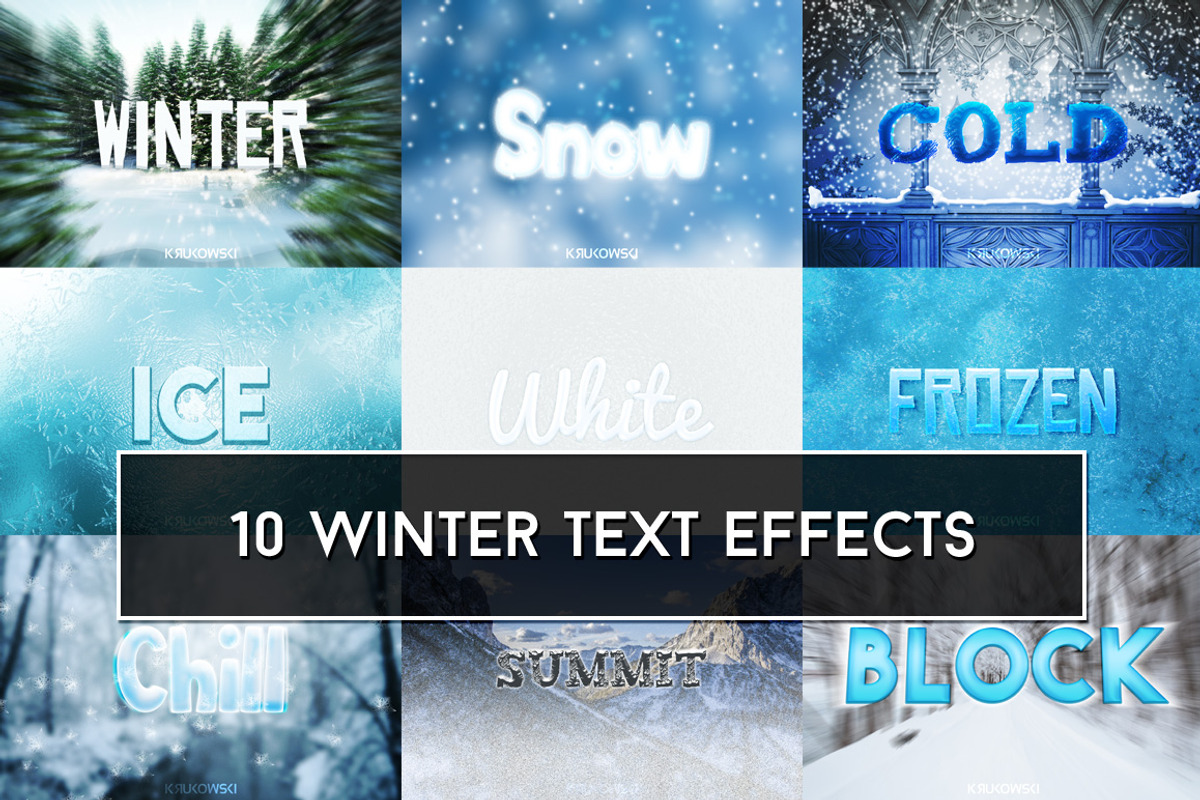 Winter Text Effects, a Product Mockup by Krukowski Graphics | Creative ...