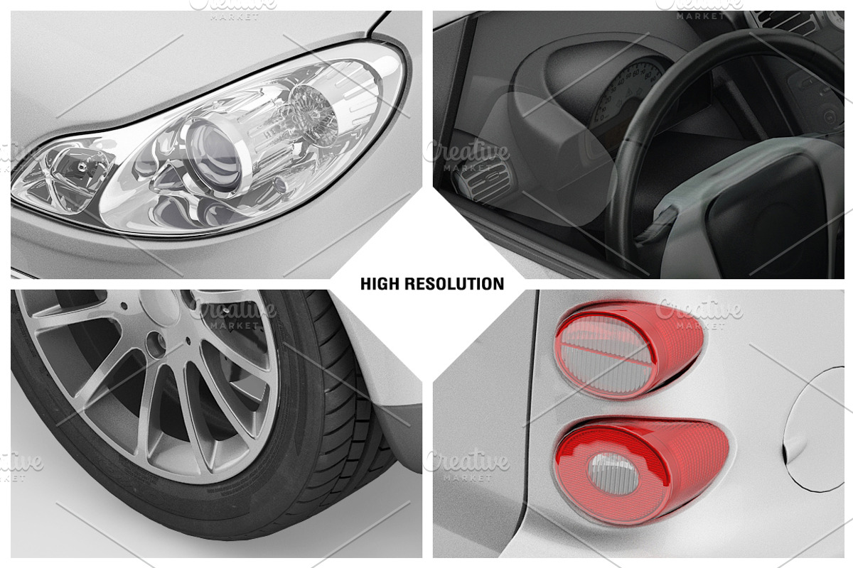 Isometric Smart Car Mock-up, a Mockup by IsometricWorld (Photo 2 of 6)