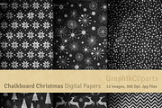 Chalkboard Christmas Digital Papers, a Texture Graphic by Chus Moreno Studio (Thumbnail 3 of 3)
