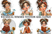 Whimsical Summer Coffee Girl Clipart, an Illustration by OK Design (Thumbnail 2 of 6)