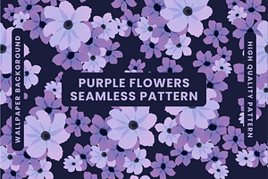 Purple Flowers Seamless Pattern