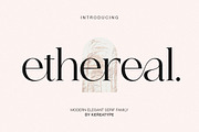 Ethereal - Elegant Serif Family, a Serif Font by Kereatype (Thumbnail 1 of 10)