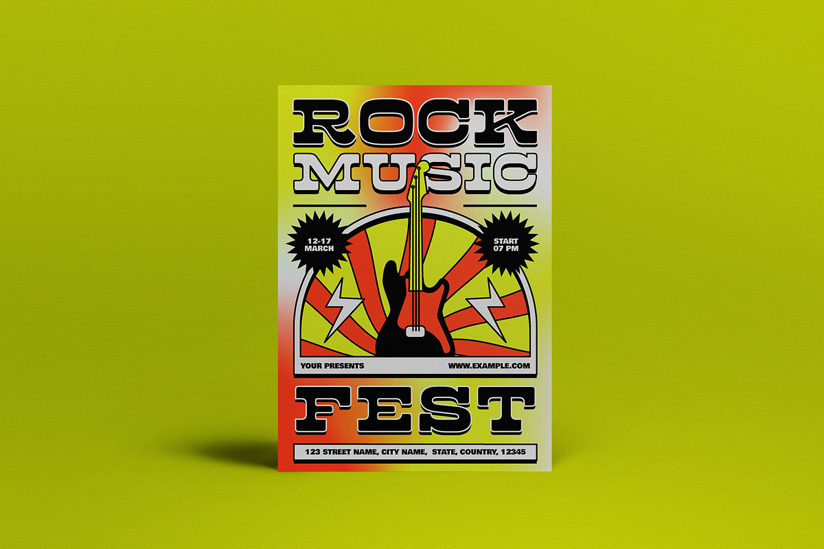 Maximalist Rock Music Festival Flyer, a Flyer Template by graphicook (Photo 2 of 4)