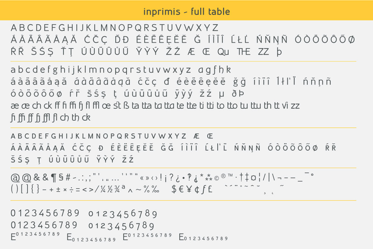Inprimis - New Sans Serif typefamily preview 7
