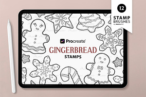 Gingerbread Procreate Brush Stamps