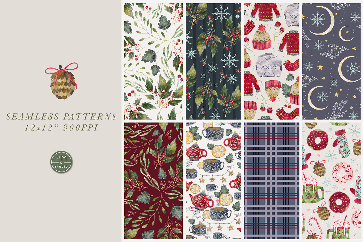 Cozy Winter Watercolor Set, an Illustration by PetiteMarket (Photo 2 of 3)