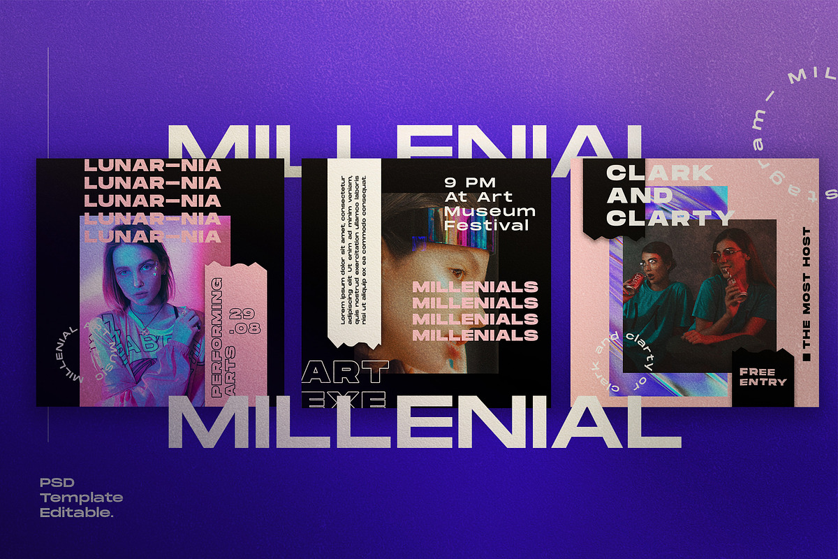 MILLENIAL - Social Media Template, a Social Media Template by Dirtytemp Studio (Photo 4 of 5)