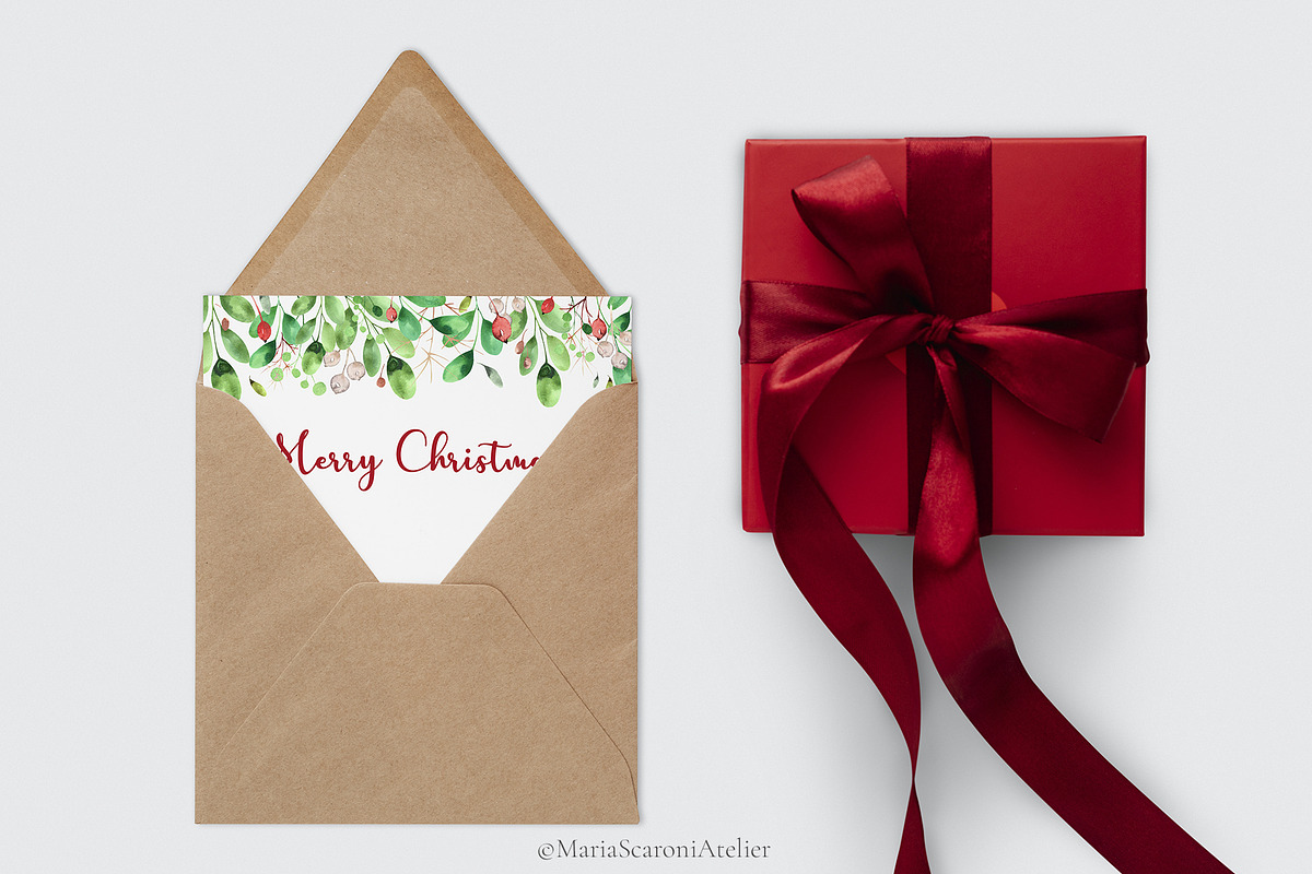 Watercolor Christmas Clipart, an Illustration by MariaScaroniAtelier (Photo 3 of 5)