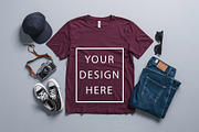 T-Shirt Mockup - Maroon Edition, a Shirt Mockup by ForhadGFX (Thumbnail 6 of 12)
