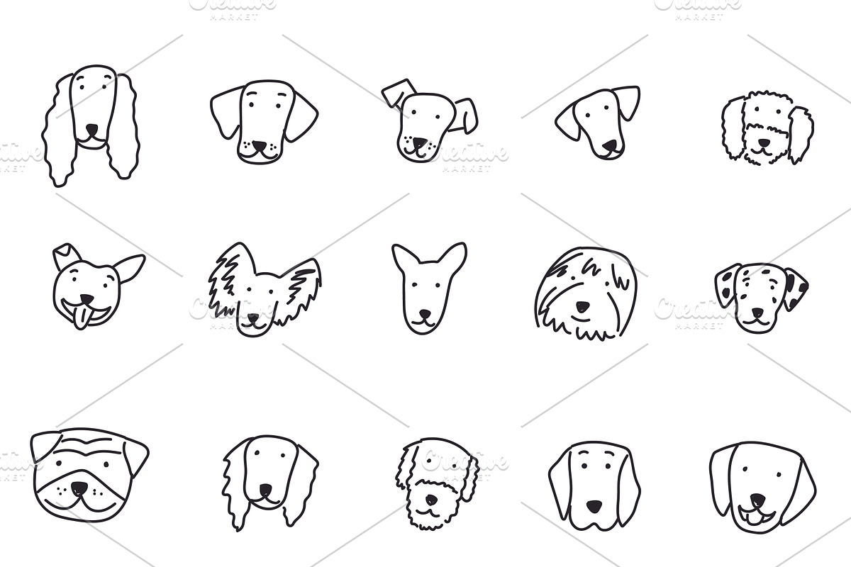 Cute Doodle Dog Faces, an Animal Illustration by Liz Pengilley Studio (Photo 4 of 7)