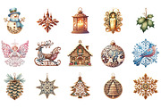 Christmas Laser Cut Ornaments Bundle, an Illustration by Designking (Thumbnail 4 of 5)