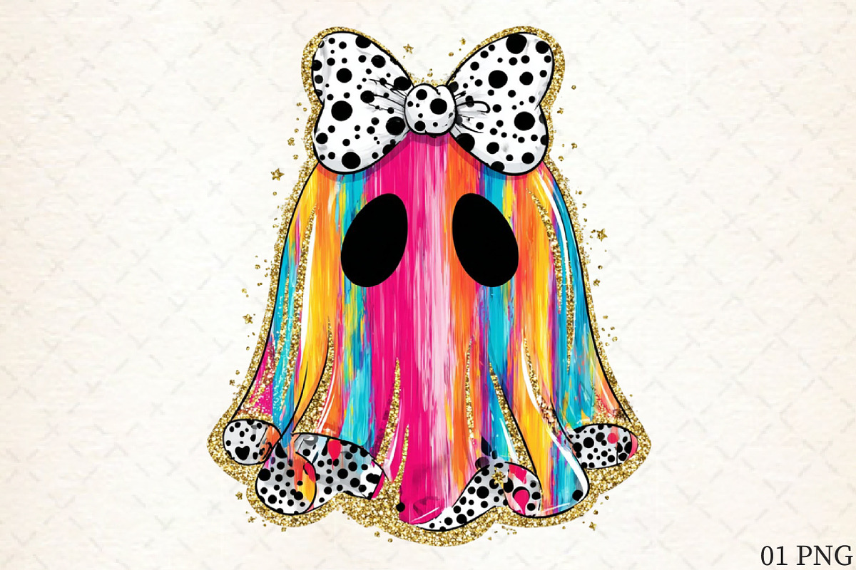Colorful Coquette Glitter Ghost Png, an Illustration by Libby Wishes (Photo 1 of 6)