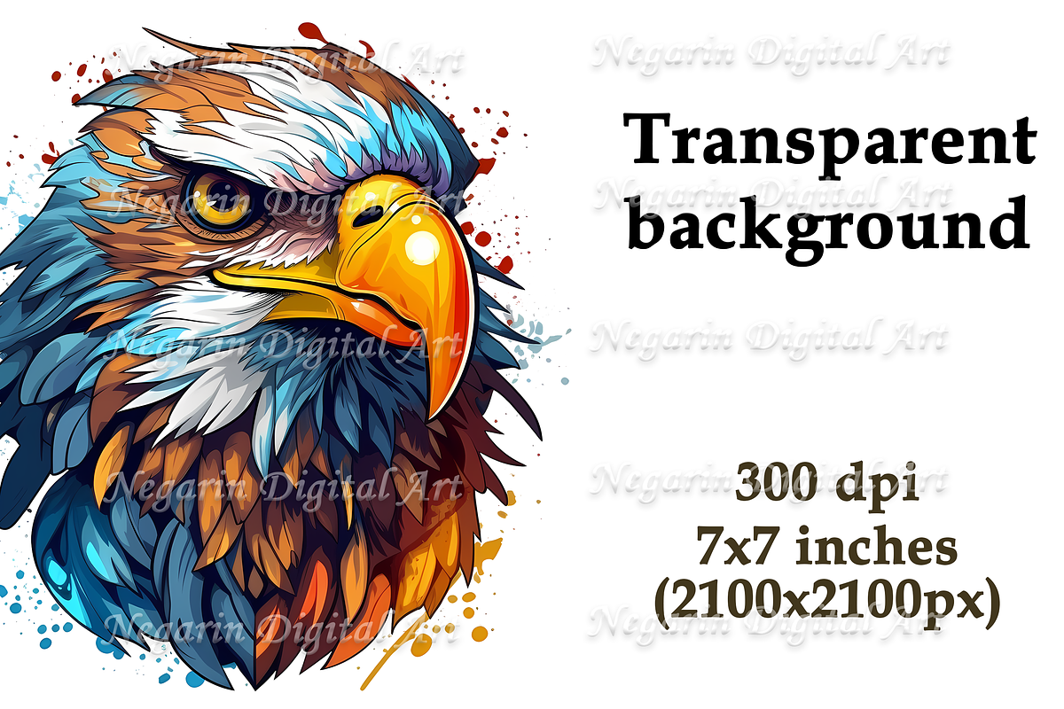Watercolor Eagle Logo art style, an Object Graphic by Negarin Digital Art (Photo 5 of 11)
