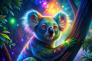 Vibrant Koala Print
