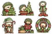 Hedgehog Christmas Clipart, an Illustration by Daily.Designs (Thumbnail 3 of 5)