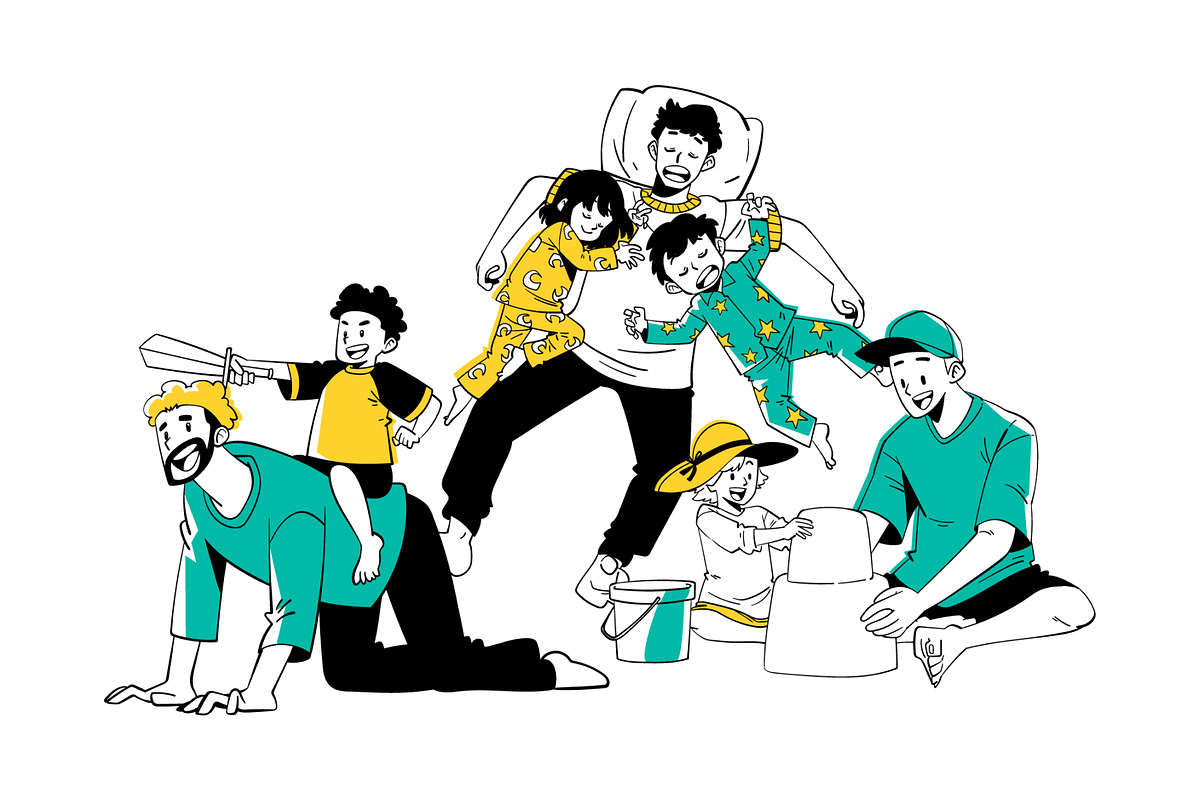 Father & Children Illustration, a Person Illustration by SLAB! Design (Photo 3 of 3)