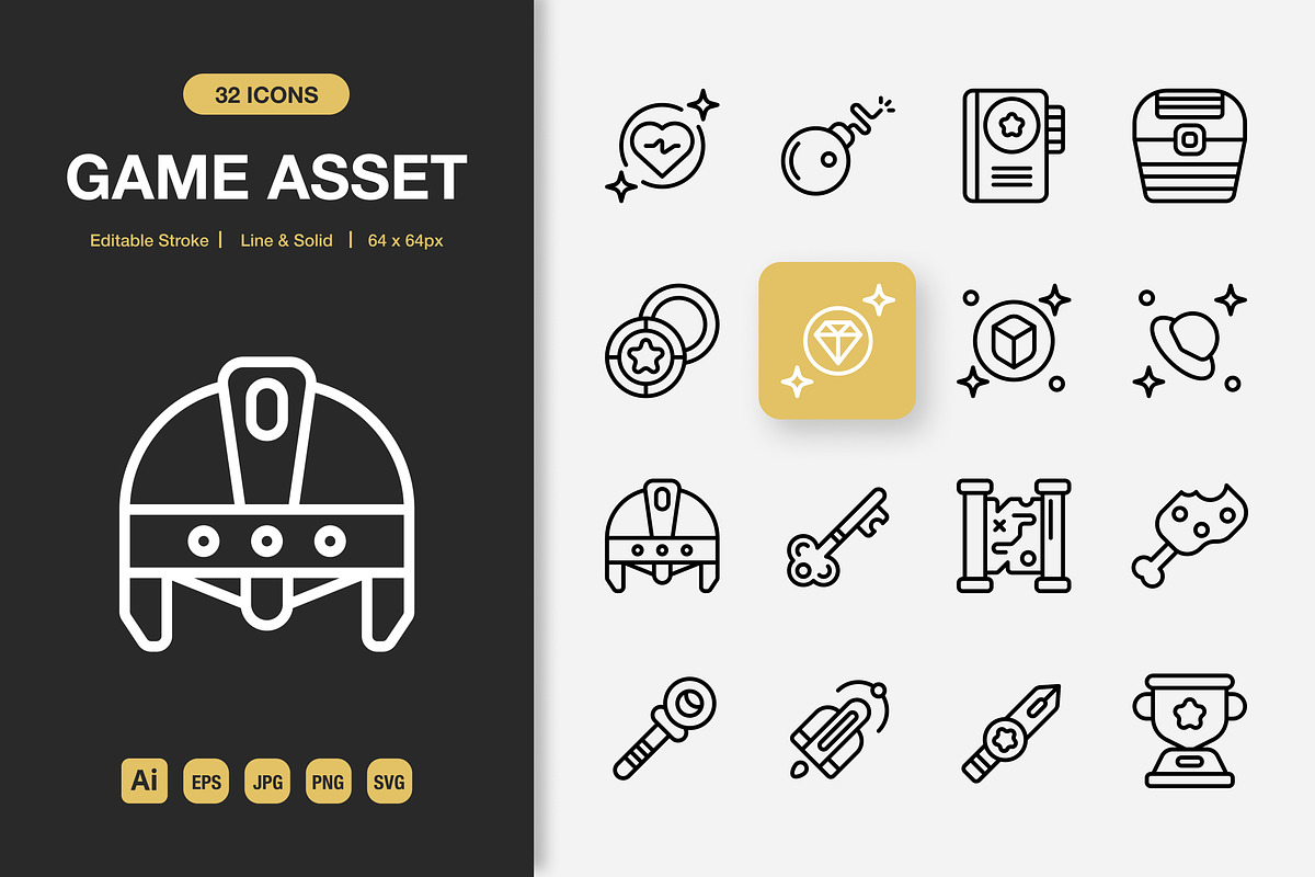 Game Asset Icons, an Icon by Spacepixel Creative (Photo 1 of 3)
