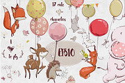 animals flying with balloons, an Animal Illustration by Eve Farb (Thumbnail 1 of 2)