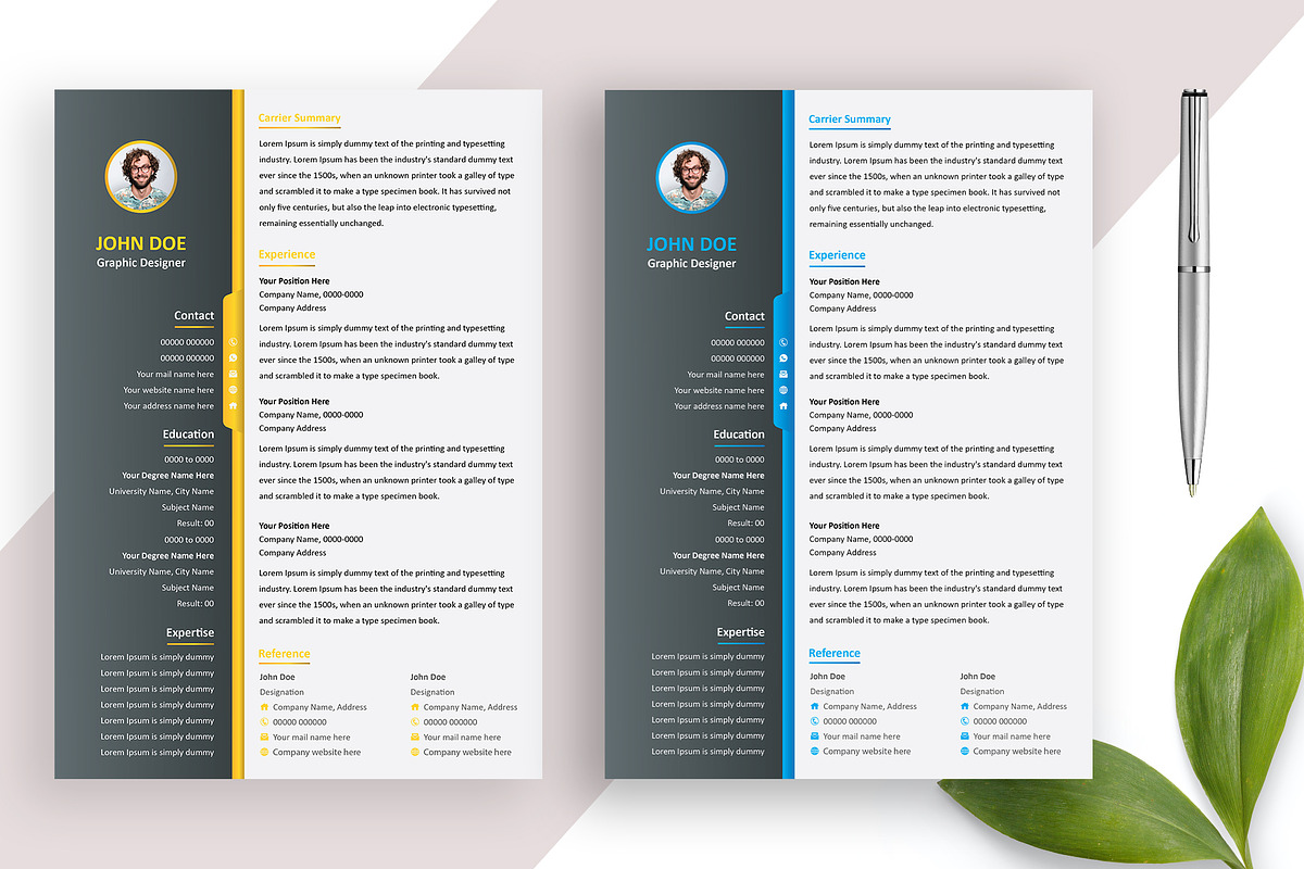 Resume Template / EPS,AI, a Resume Template by Annudesign (Photo 1 of 7)