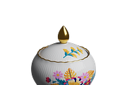 Floral Sugar Bowl with Lid 3D, an Object 3D Model by Wencory (Thumbnail 2 of 2)