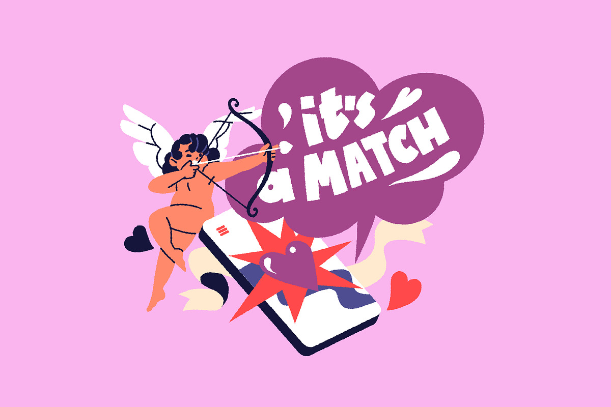 Love search, online dating app set, a Person Illustration by PaperTrident (Photo 2 of 7)