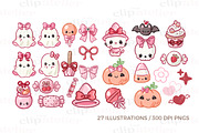 Kawaii Coquette Halloween Clipart, an Illustration by TheClipAtelier (Thumbnail 2 of 3)