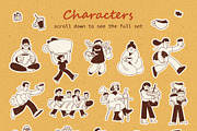 40 Hand-Drawn Café Characters, a Food Illustration by Red Monkey (Thumbnail 3 of 12)