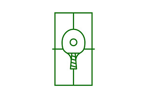 Tennis Court and Racket Lineart, a Sport Illustration by Buqancreative