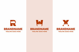 Letter R W X Bread Modern Logo Set, a Branding & Logo Template by Pray Art Design Studio