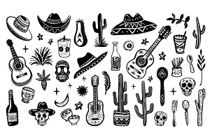 Mexican black and white simple, an Object Illustration by Valerie Bodnar