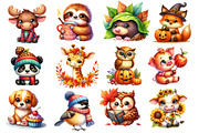 Autumn Cute Animals Clipart, an Illustration by Dream Creation (Thumbnail 3 of 4)