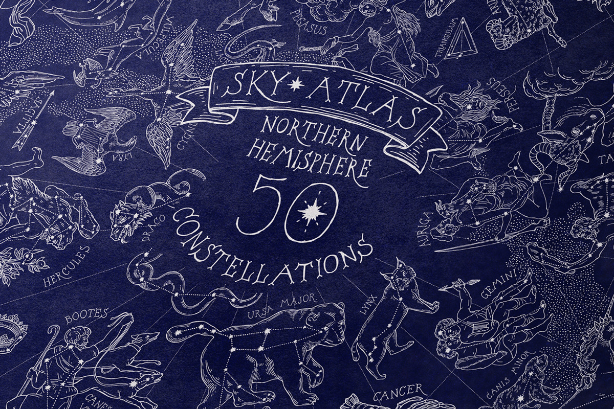 Sky Atlas 50 constellations, an Animal Illustration by ZiziMarket (Photo 1 of 5)