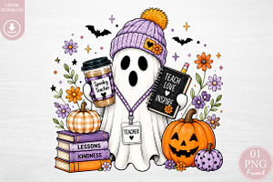 Teach Love Inspire Halloween PNG, a Seasonal Illustration by Rose Art