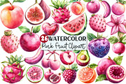Watercolor Pink Fruit Clipart, an Illustration by Rose Art (Thumbnail 1 of 4)