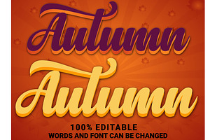 Autumn Vector 3d Editable Text