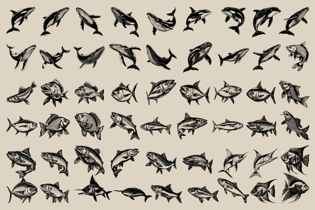 340 Sea Creatures illustrations, an Animal Illustration by Nocturnal Wolf (Photo 8 of 15)