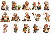 Quirky Grandma Clipart, an Illustration by OK Design (Thumbnail 2 of 6)