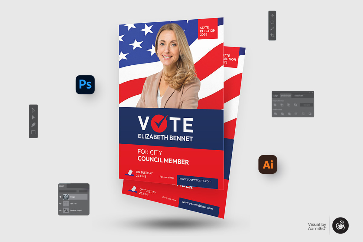 Election Candidate Flyer Template, a Flyer Template by Aam360 (Photo 2 of 3)
