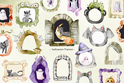 Magic Cat: Halloween PNG Clipart, an Object Graphic by Pattern + watercolor (Thumbnail 2 of 13)