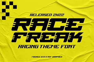 Race Freak - Racing Theme Font, a Font by figuree studio