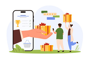 Giveaway, loyalty program, a Technology Illustration by Flashvector