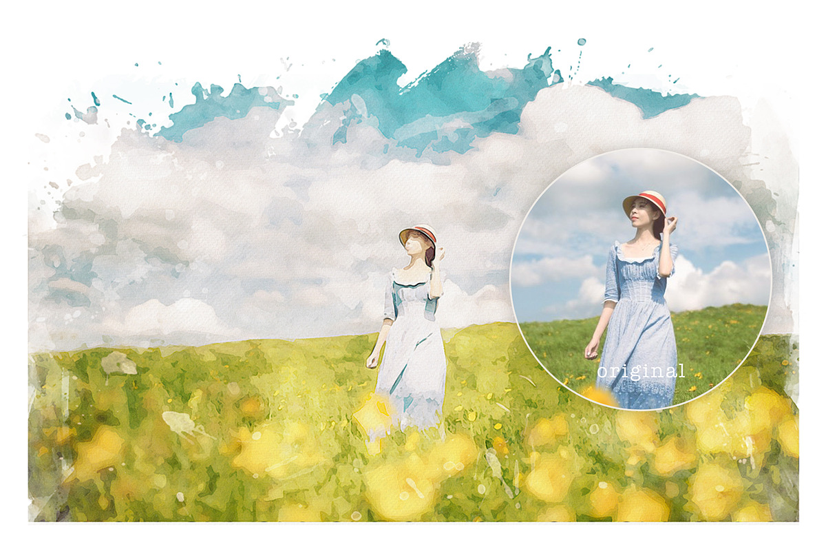Watercolor Studio Watercolor Effect, an Action Add-On by DesignRocket (Photo 6 of 9)
