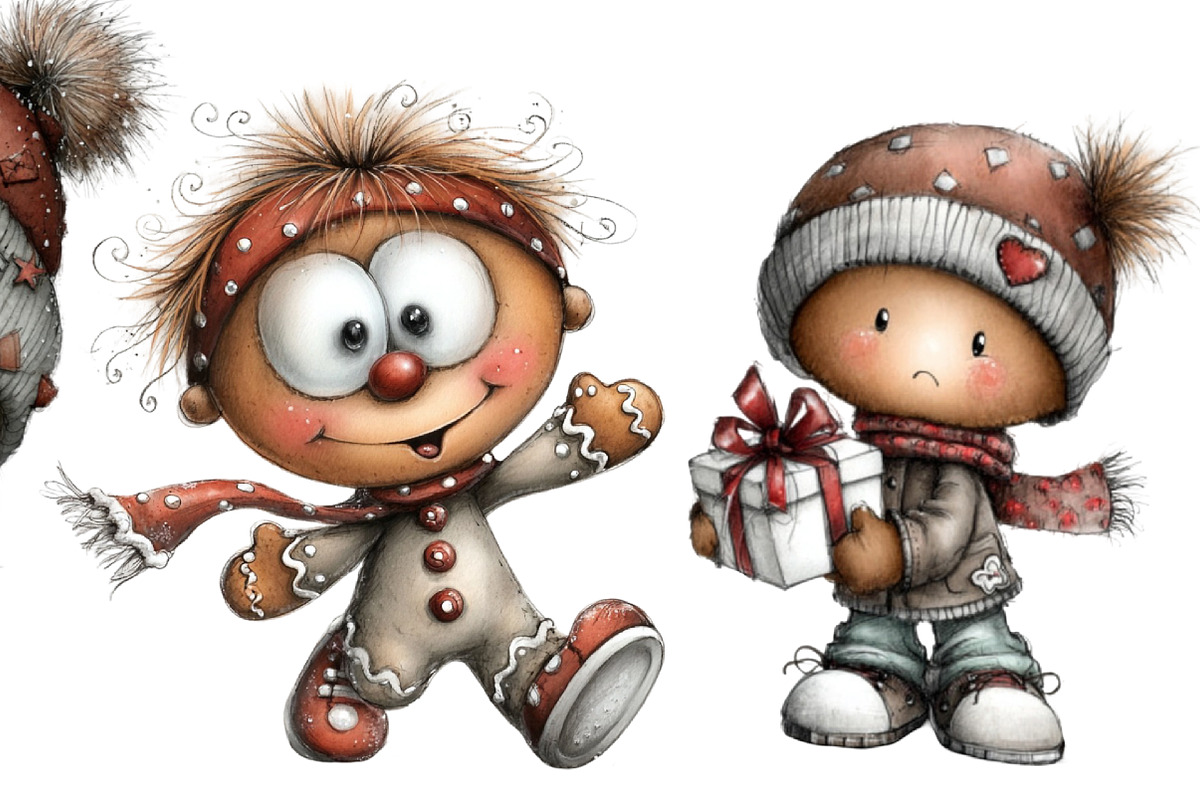 Whimsical Gingerbread Man Clipart, an Illustration by Designworld (Photo 2 of 5)