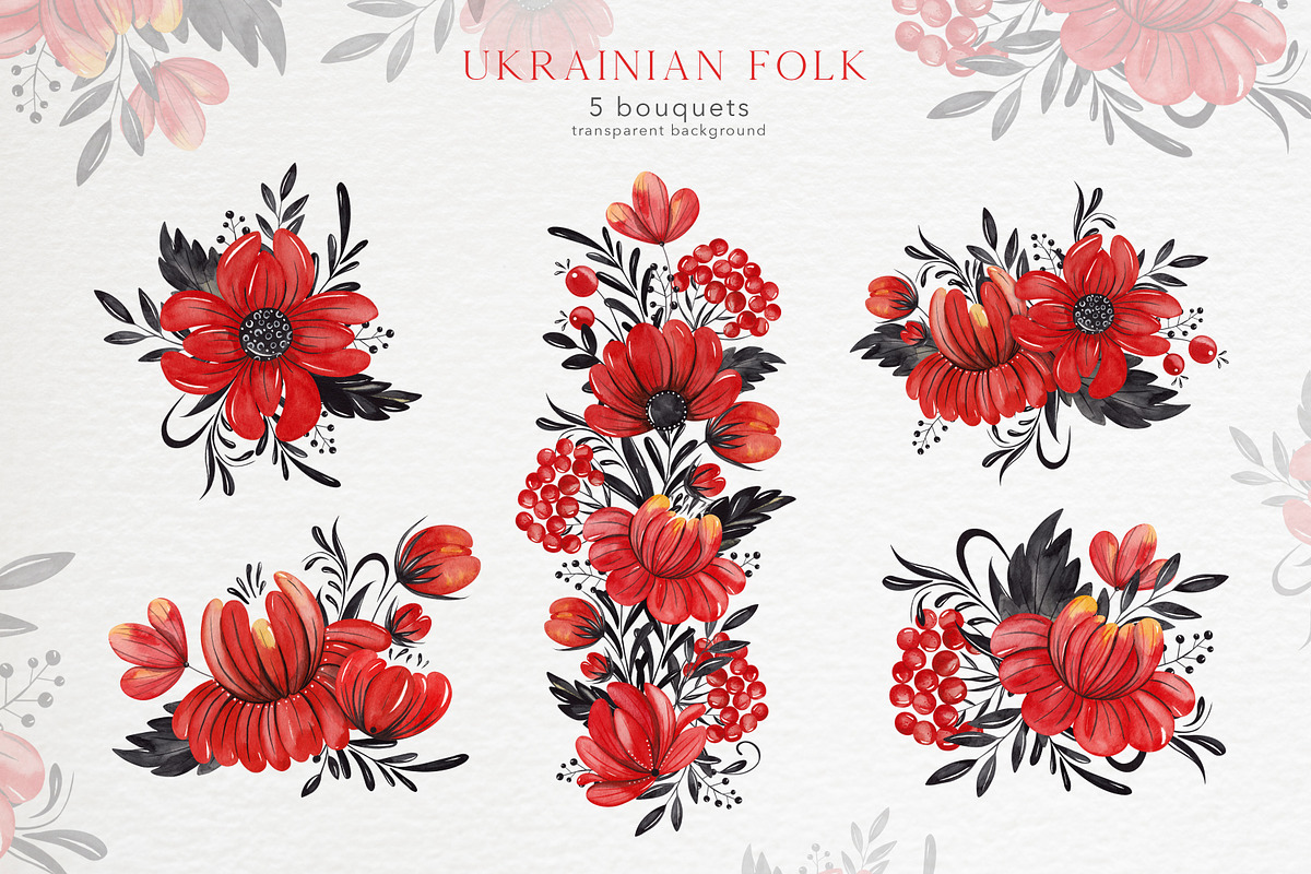 Ukrainian Folk. Watercolor flowers, an Illustration by Ooh Lily (Photo 7 of 12)