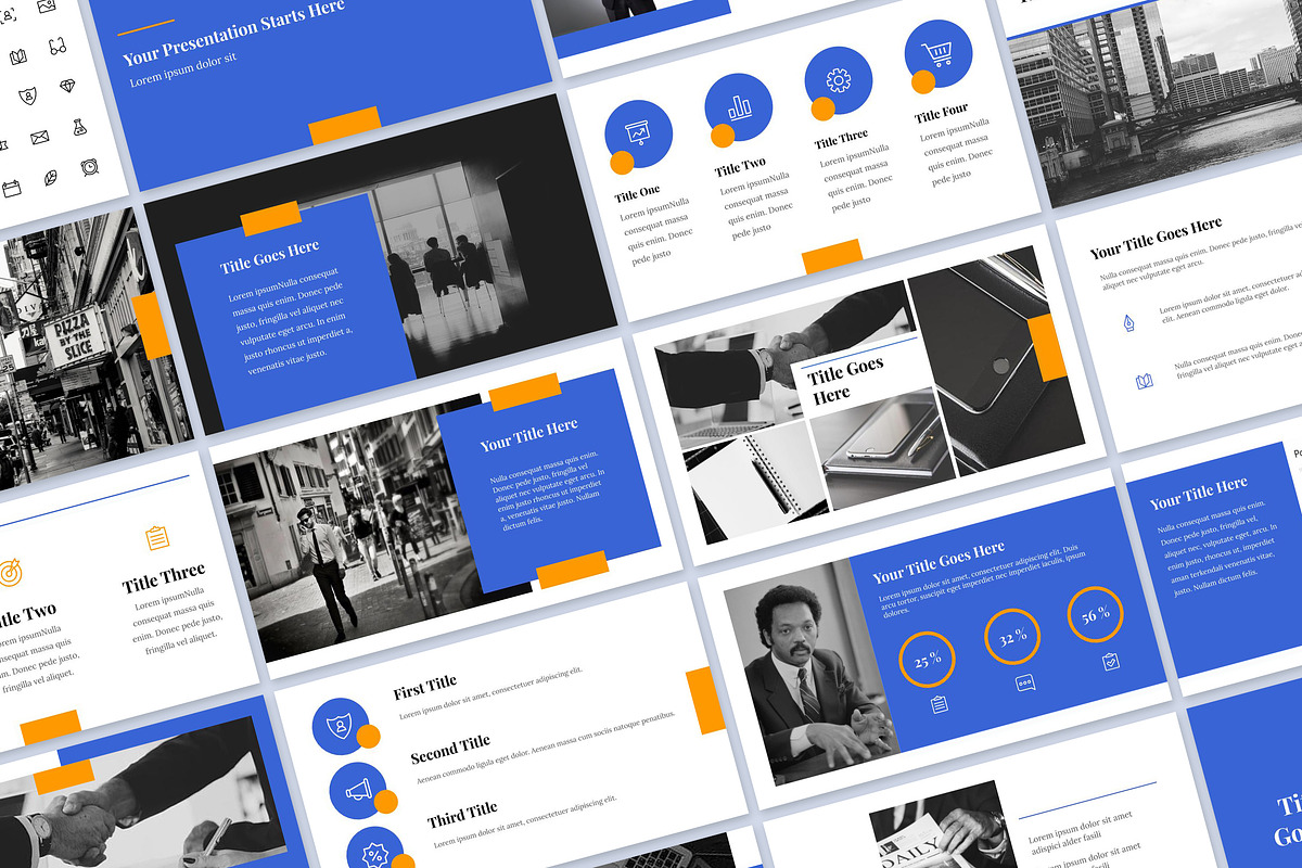 Blue Business Google Slides, a Presentation Template by Fitra Noor (Photo 1 of 3)