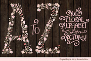 Soft Pink Floral Alphabet Vectors, an Illustration by Amanda Ilkov (Thumbnail 3 of 5)