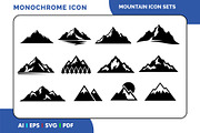 Mountain Solid Vector Icons, a Solid Icon by Fontmine Studio (Thumbnail 1 of 3)