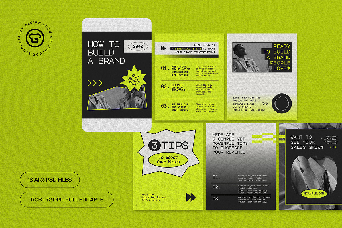 Business Instagram Post Carousel, a Social Media Template by graphicook (Photo 1 of 3)